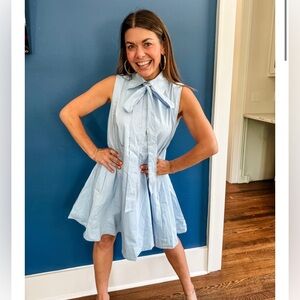 English Factory Sleeveless Bow Shirt Dress